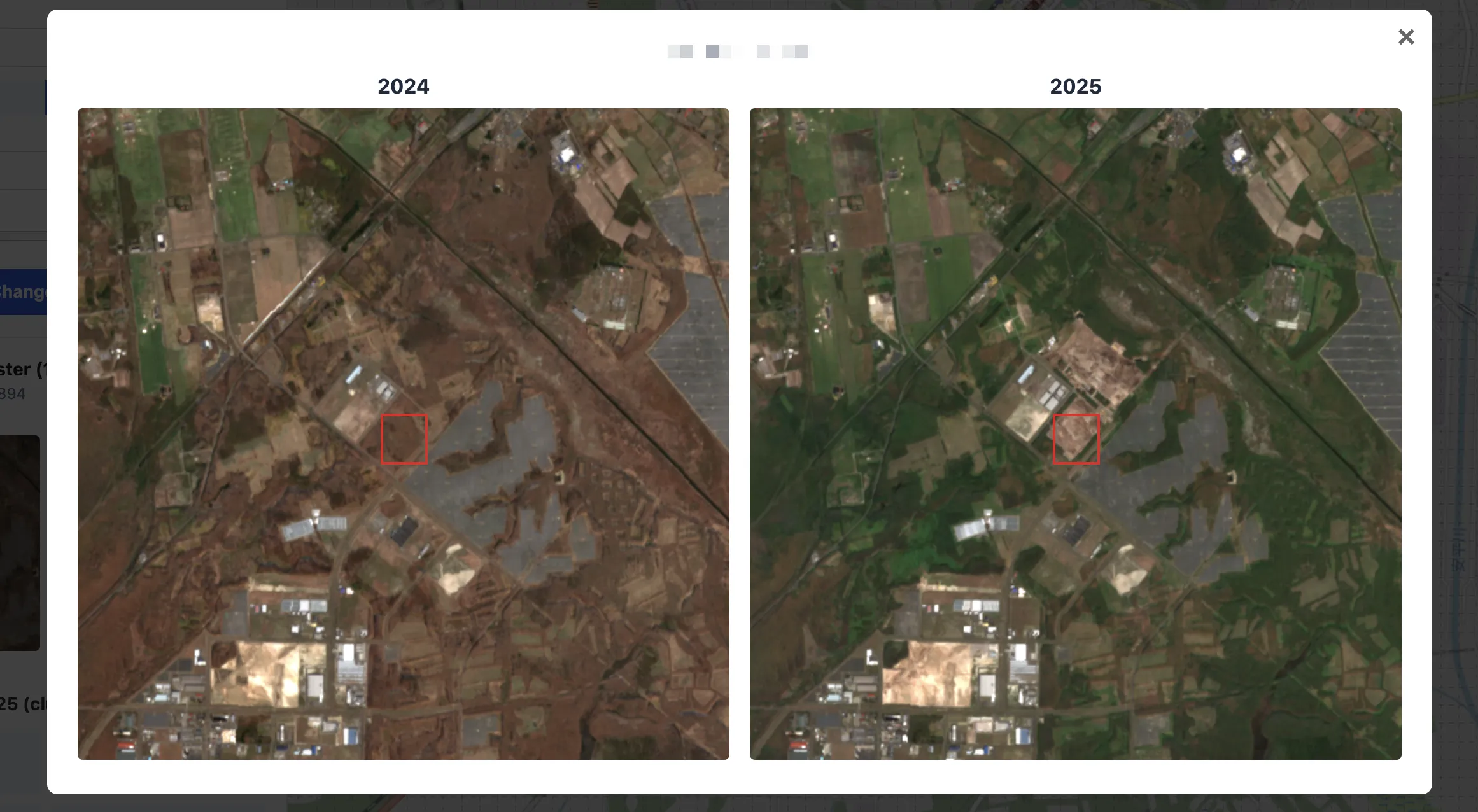 苫小牧エリアの変化検知結果