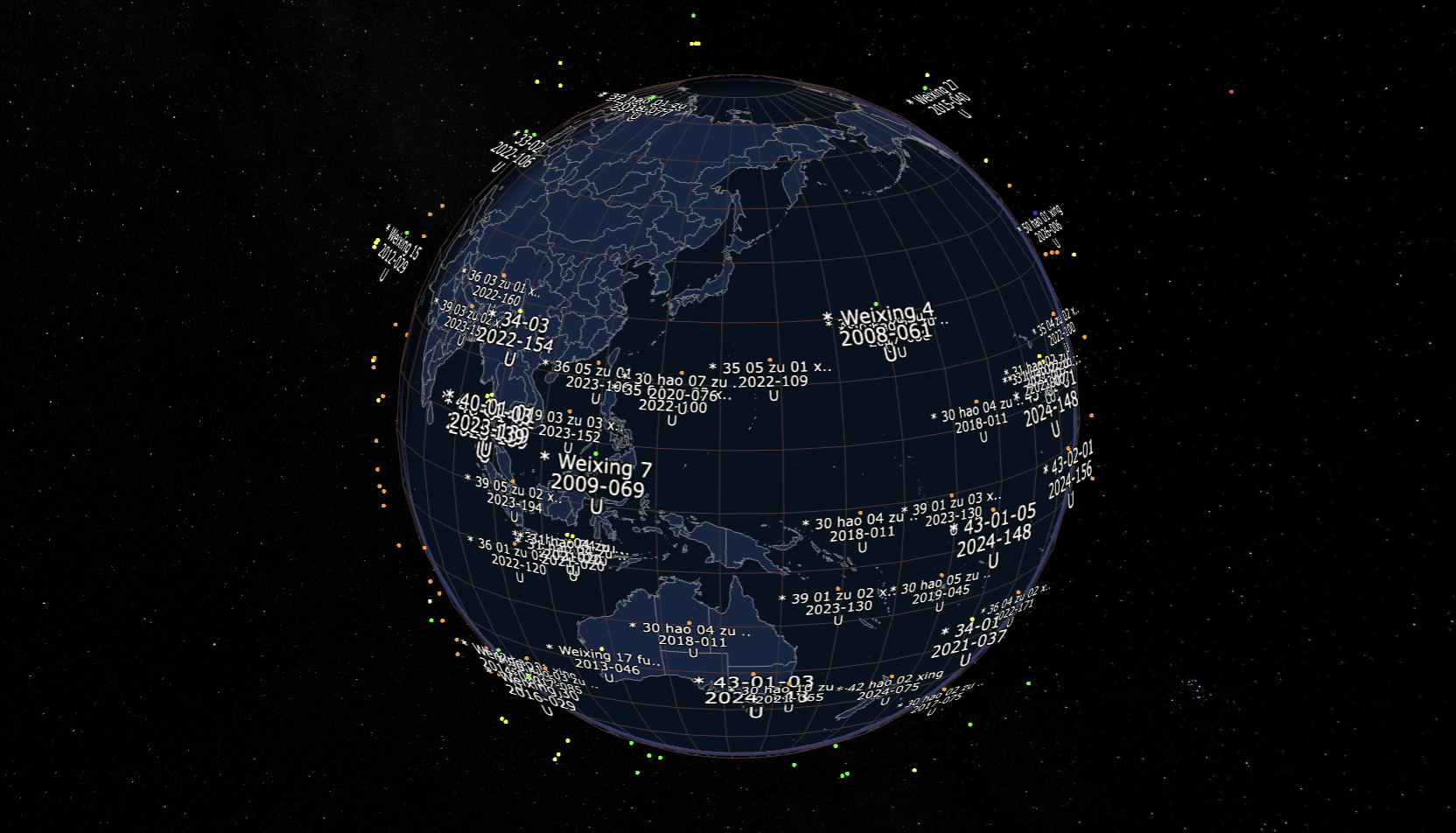 遥感衛星コンステレーションの軌道可視化（satellitemap.space）