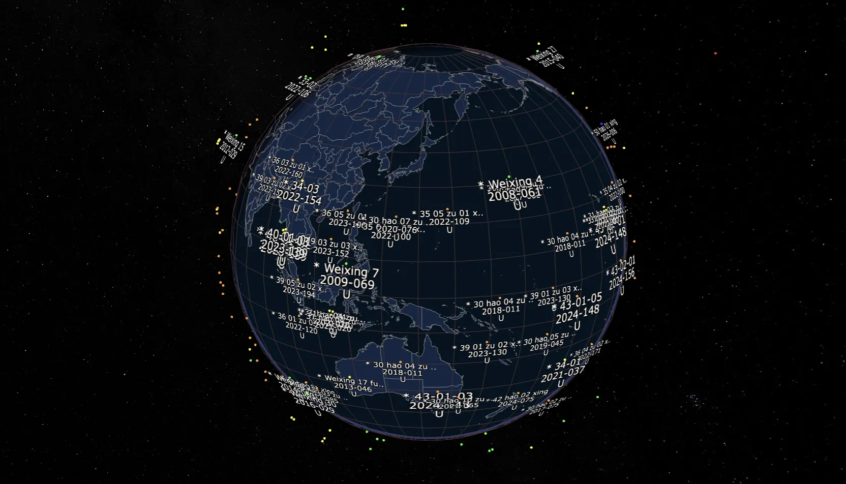遥感衛星コンステレーションの軌道可視化（satellitemap.space）
